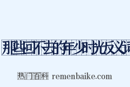 那些回不去的年少时光反义词是什么意思的图片